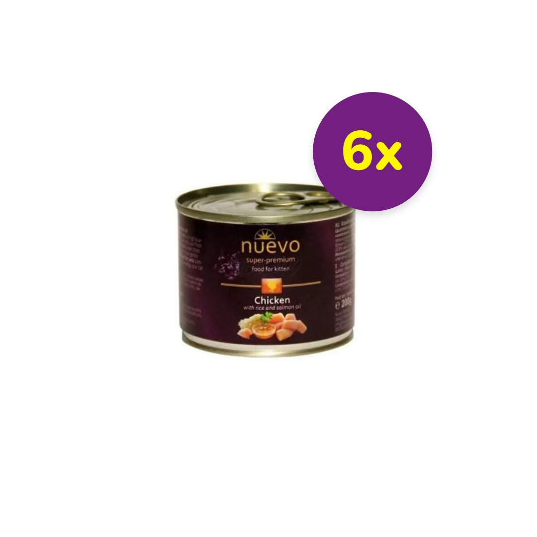 NUEVO cat Kitten Chicken bal. 6 x 200 g konzerva